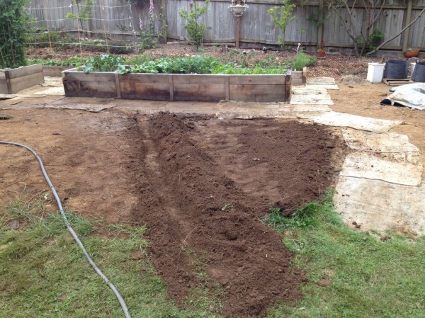 New trench and berm
