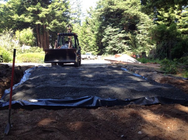 Leveling the slope with gravel