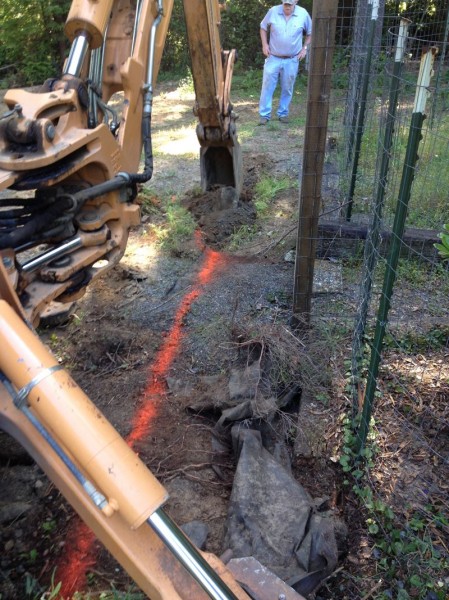 Trenching in progress