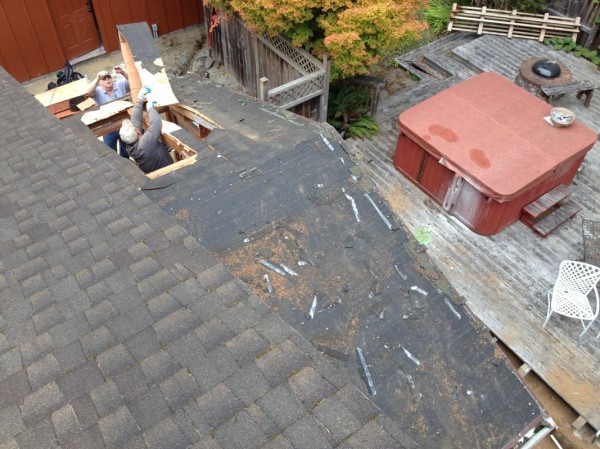 Roof coming down