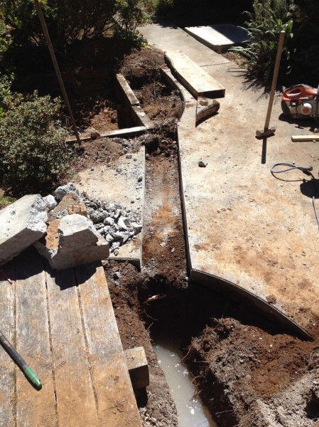 Concrete removed