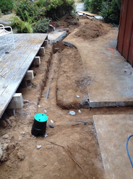 Pipes heading to septic tank