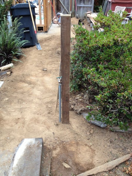 New spigot with post for hose wheel