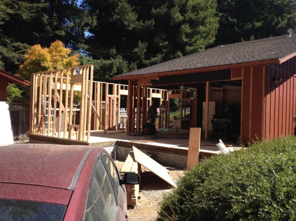 Garage with old header