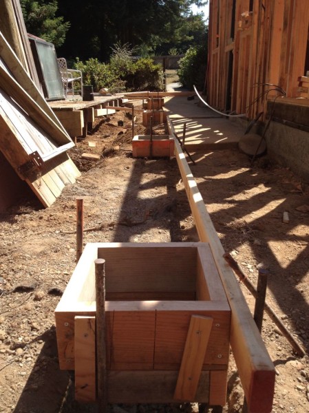 All five forms ready to pour