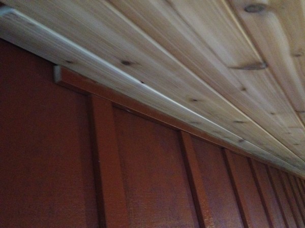 Top trim piece sliding into place