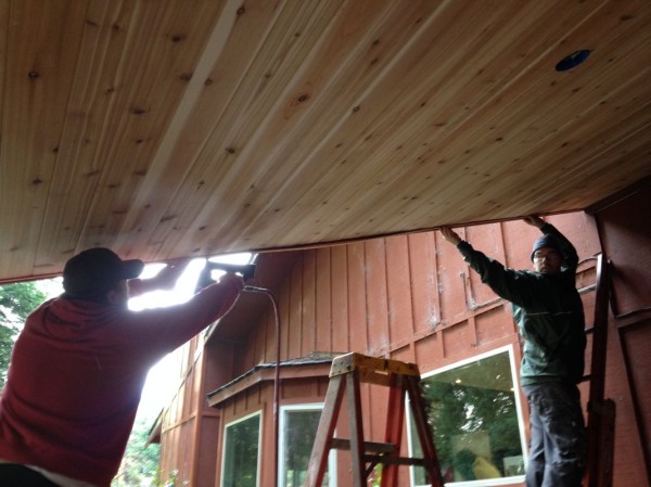 Putting in final trim