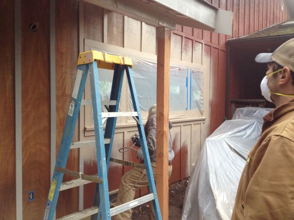 Priming around the new living room windows