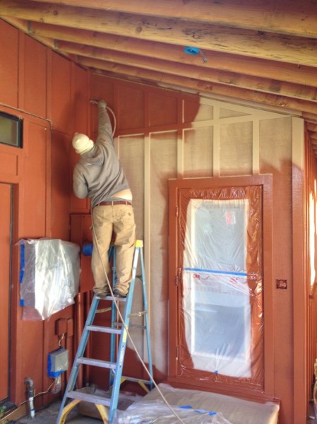 Painting the area near the new back door