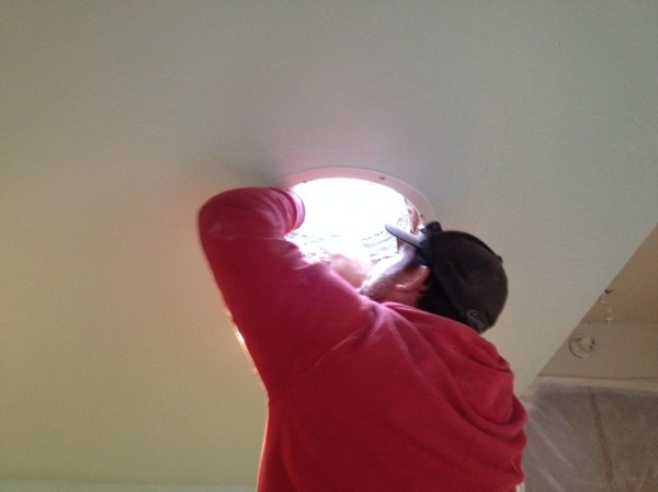 Sean installing the tube casing