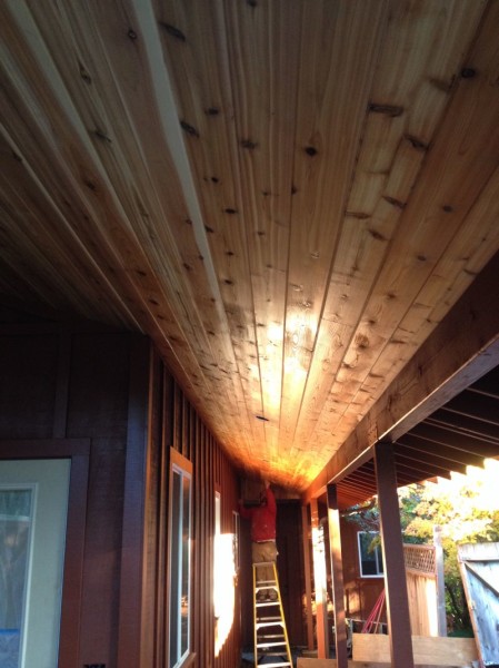Cedar with clear coat