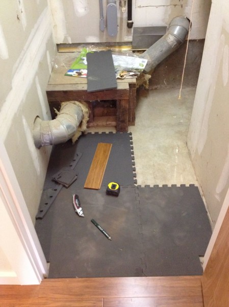 Spongy flooring for storage room