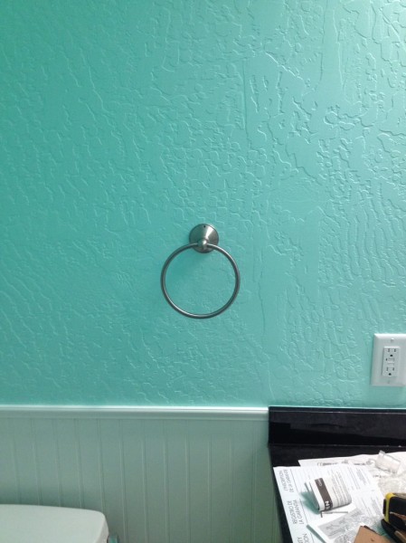 Towel ring for bathroom sink