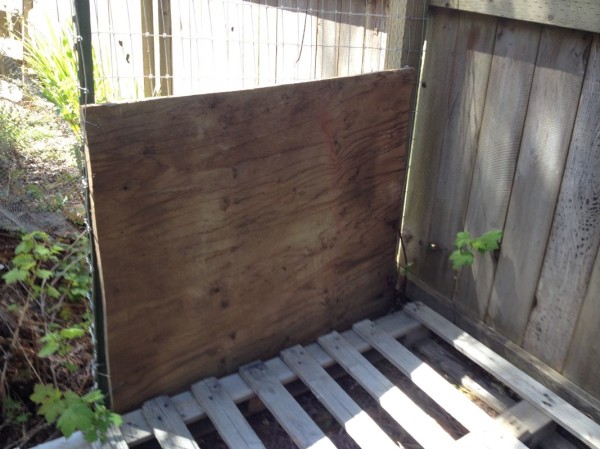 Plywood to keep content inside the bins
