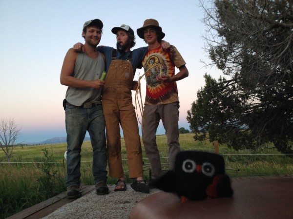 Jesse (center) and his fellow farmers