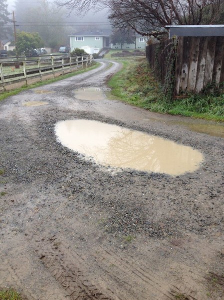 More potholes going out to the main road